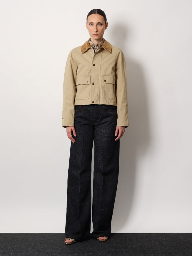 Burberry Organic Cotton Jacket With Check Lining