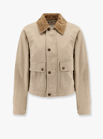 Burberry Organic Cotton Jacket With Check Lining Beige