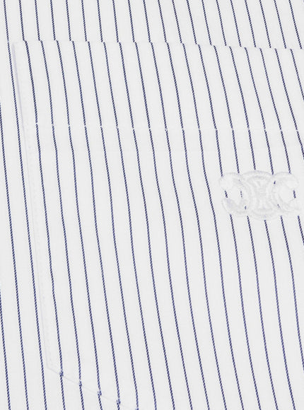 Celine Cropped Cotton Shirt With Striped Motif