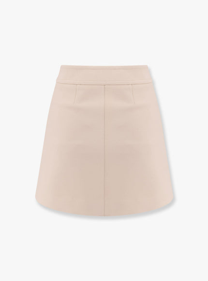 Celine Trapeze Mini Wool And Silk Skirt