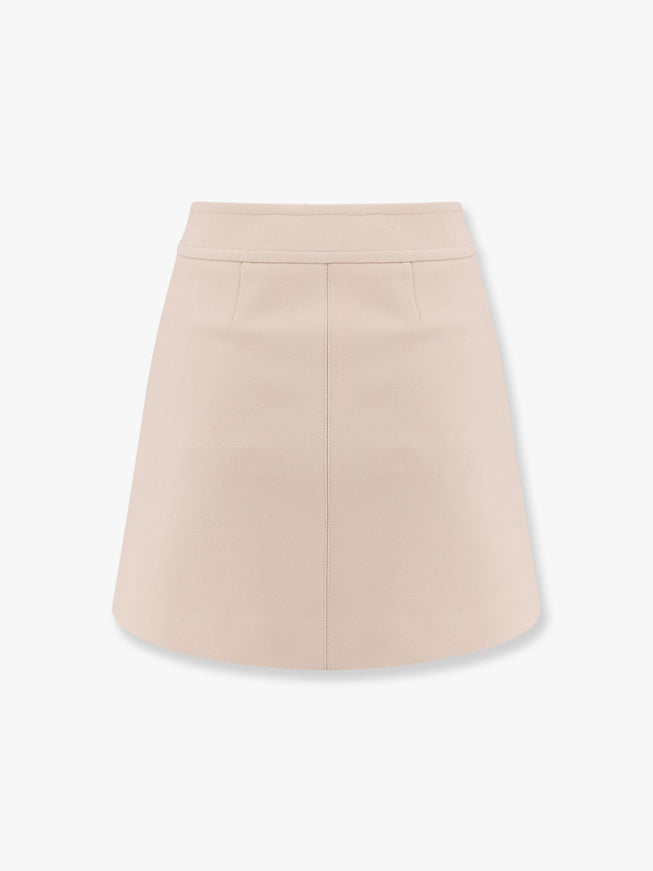 Celine Trapeze Mini Wool And Silk Skirt