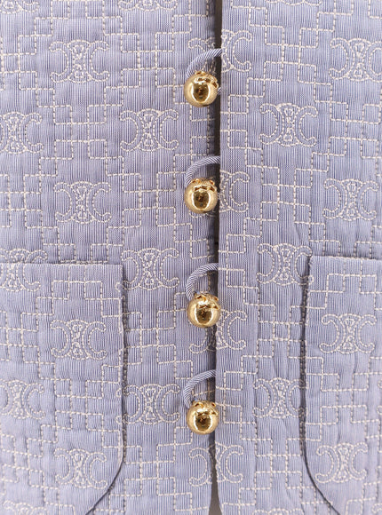 Celine Quilted Cotton Blazer With Triomphe Motif