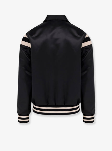 Celine Satin Bomber With Logo Embroidery