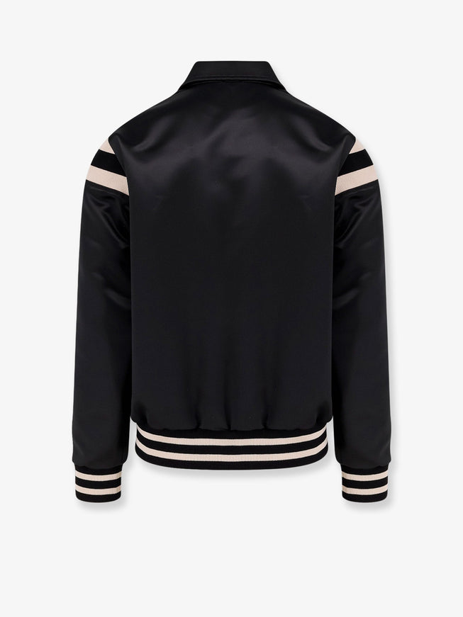 Celine Satin Bomber With Logo Embroidery