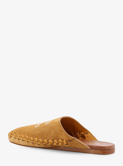 Celine Triomphe Mule 05 Suede And Leather Sandals