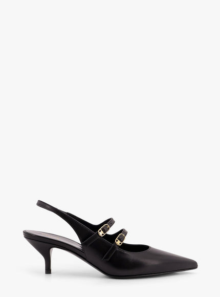 Celine Judy Leather Double Strap Mary Jane Slingback One Color