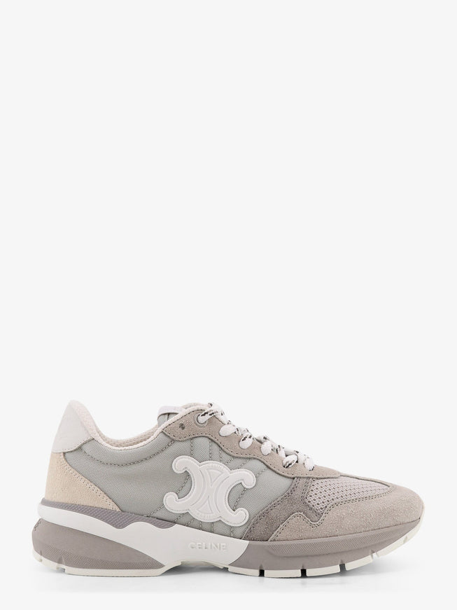 Celine Trio Lace Up Suede And Mesh Sneakers 35 Grey White