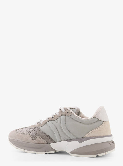 Celine Trio Lace Up Suede And Mesh Sneakers