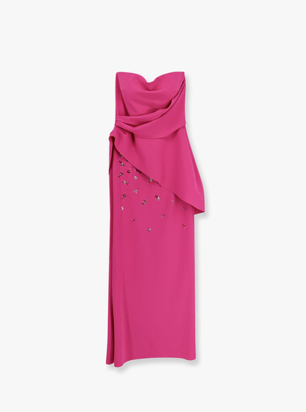 Chiara Boni Taro Jersey Long Dress With Sequins Rosa