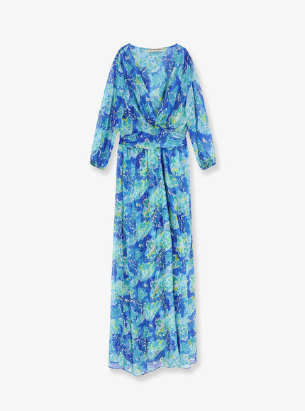 Chiara Boni Toki Chiffon Long Dress 44 Maldivian