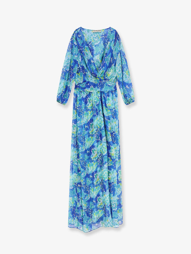 Chiara Boni Toki Chiffon Long Dress 44 Maldivian