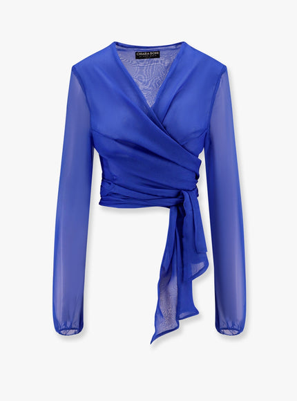 Chiara Boni Takao Chiffon Shirt Blu