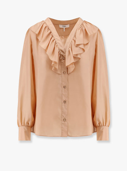 Chloe' Silk Shirt With Rouches 40