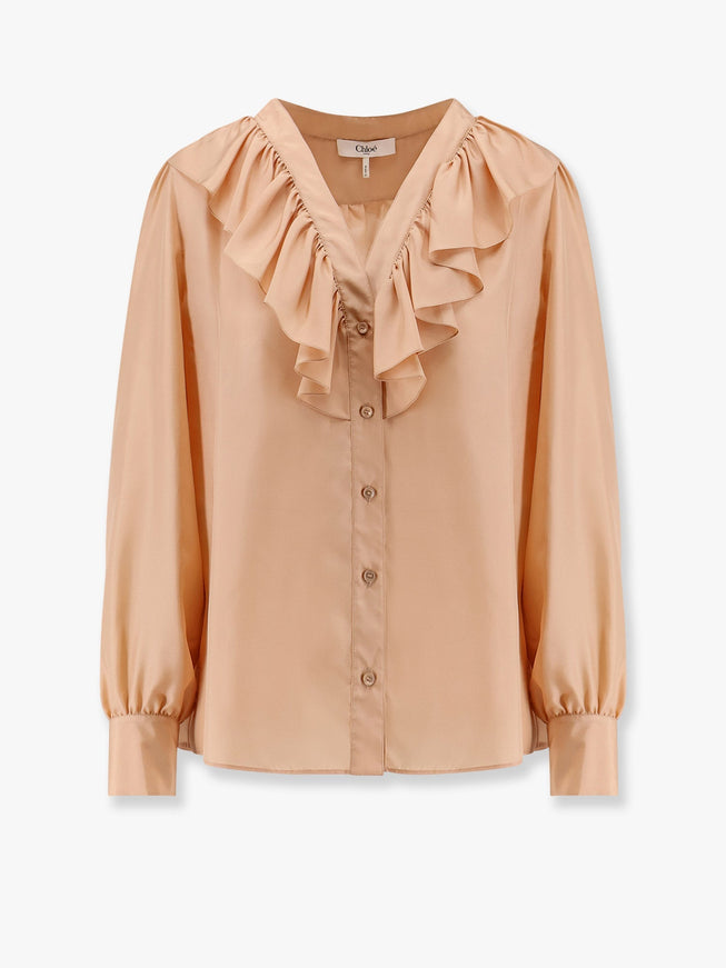 Chloe' Silk Shirt With Rouches 40