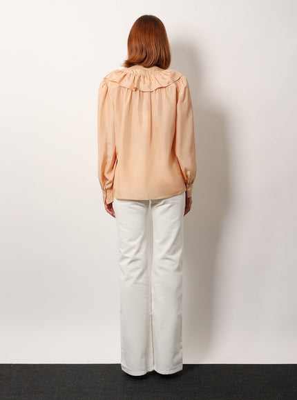 Chloe' Silk Shirt With Rouches