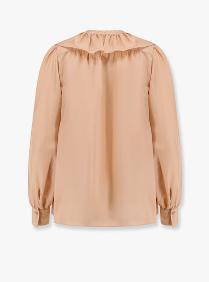 Chloe' Silk Shirt With Rouches