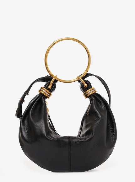 Chloe' Bracelet Hobo Leather Bag Uni Nero