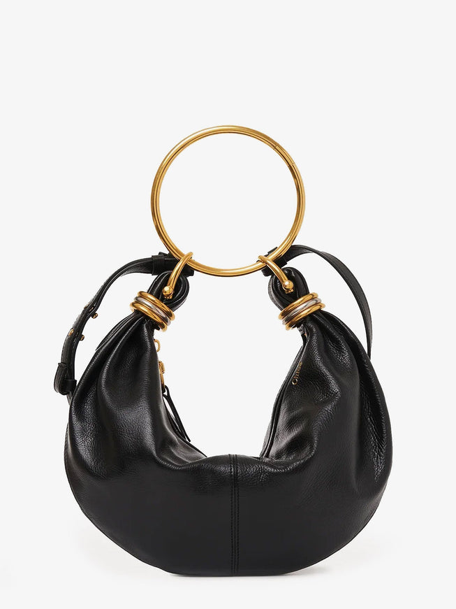 Chloe' Bracelet Hobo Leather Bag Uni Nero