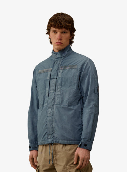 C.p.company Flatt Nylon Jacket With Logo Iconic Detail