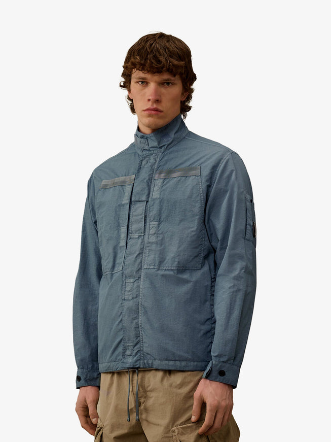 C.p.company Flatt Nylon Jacket With Logo Iconic Detail