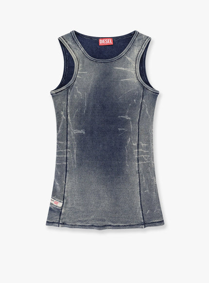 Diesel T-Go Stretch Cotton Top With Used Effect Blu