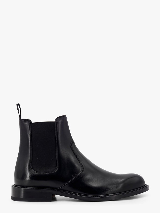 Dior Shiny Leather Boots With Engraved Logo On The Side Nero