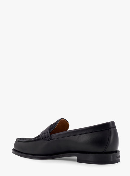 Dior Leather Loafer With Dior Oblique Canvas Motif