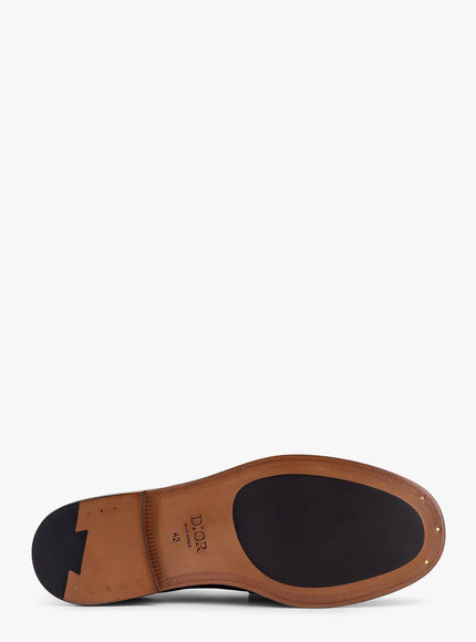 Dior Leather Loafer With Dior Oblique Canvas Motif