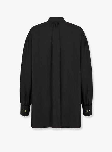 Dior Oversize Cotton Shirt With Iconic Bee And Monogram Embroidery