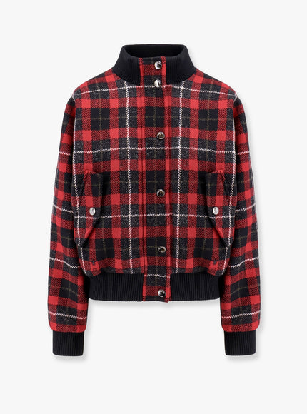 Dior Cannage Bomber With Check'n'dior Virgin Wool 36 Rosso