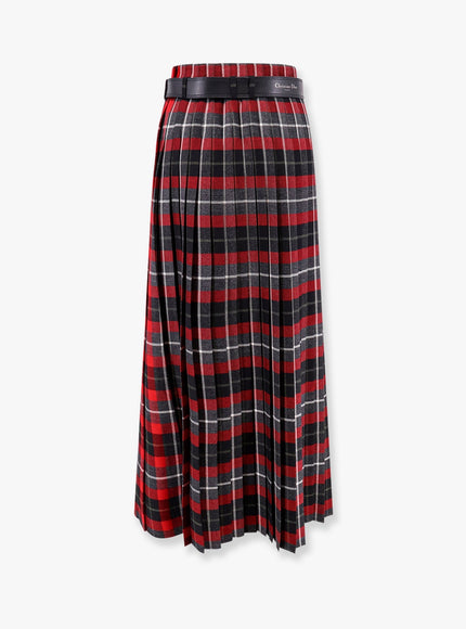 Dior Tartan Wool Kilt Skirt With Check'n'dior Motif