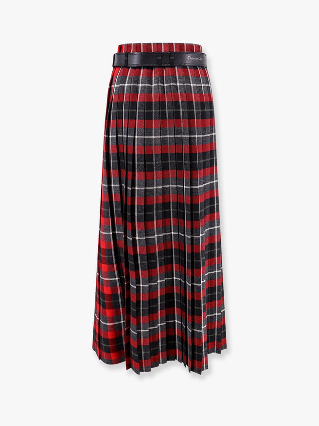 Dior Tartan Wool Kilt Skirt With Check'n'dior Motif