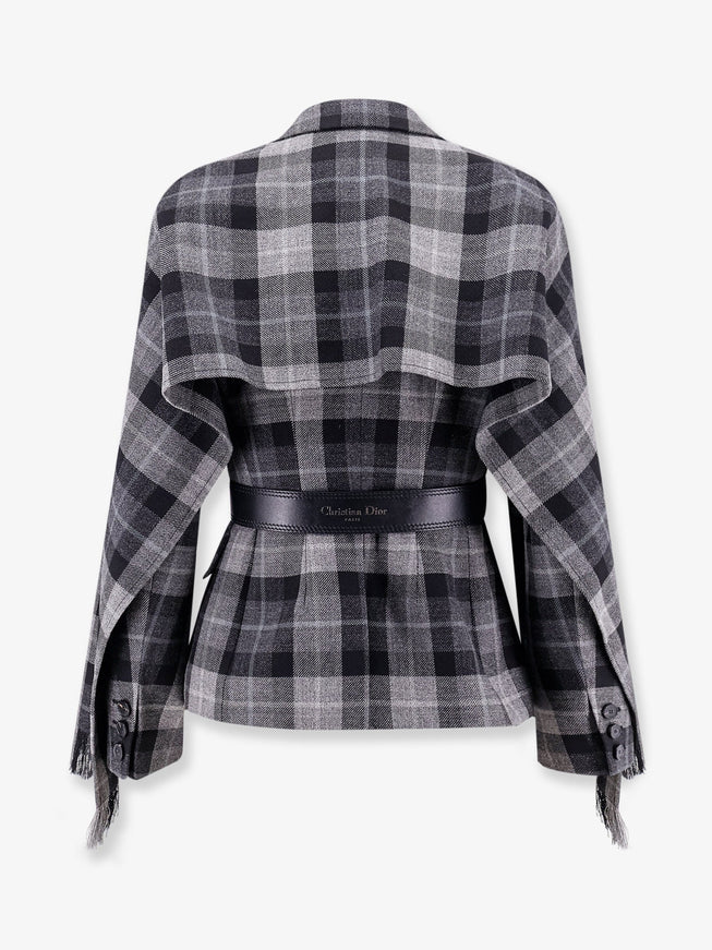 Dior Madras Blazer With Belt And Removable Scarf
