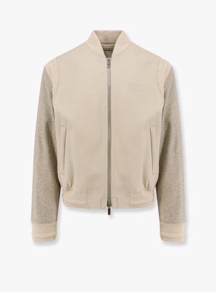 Dior Leather And Wool Jacket With Cd Icon Logo One Color