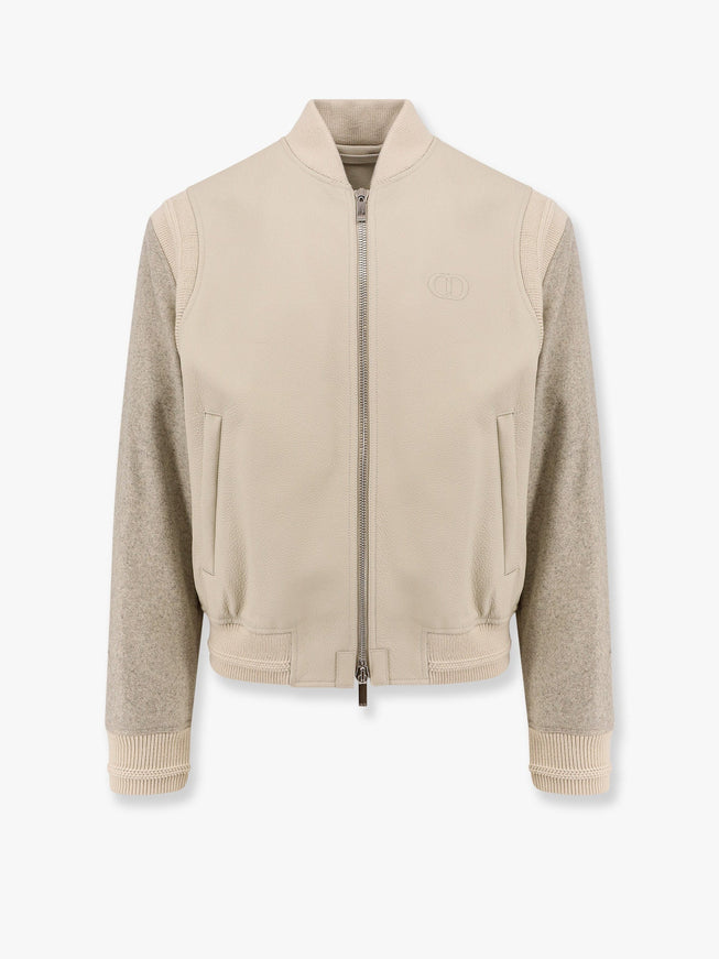 Dior Leather And Wool Jacket With Cd Icon Logo One Color