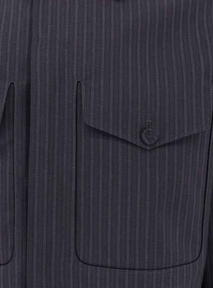 Dior Striped Wool Blazer With Semi-French Collar