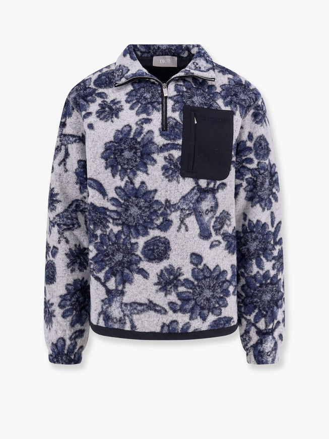 Dior Dior And Hylton Nel Wool Blend Sweatshirt Blu