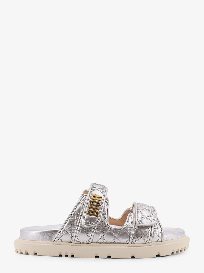 Dior Dioract Leather Sandals Steel