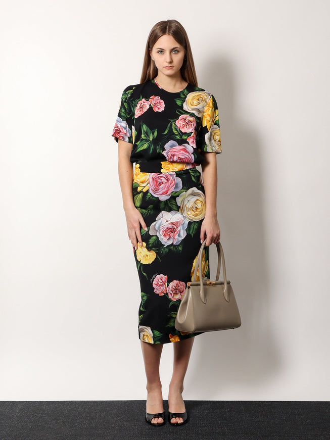 Dolce & Gabbana Marlene Leather Handbag With Charm Detail On The Front