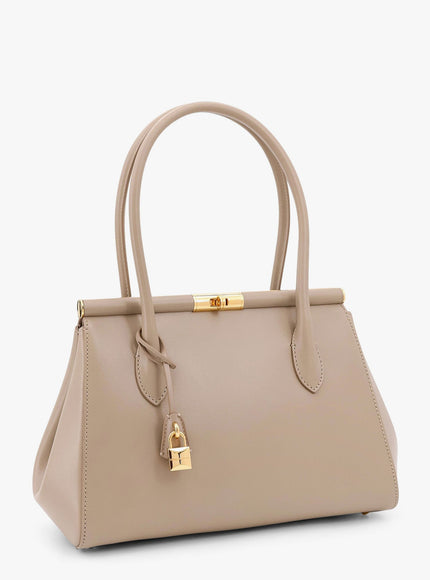 Dolce & Gabbana Marlene Leather Handbag With Charm Detail On The Front