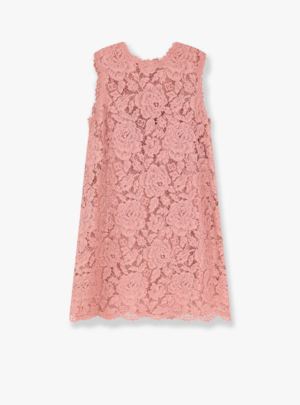 Dolce & Gabbana A Line Dg Floral Lace Dress One Color