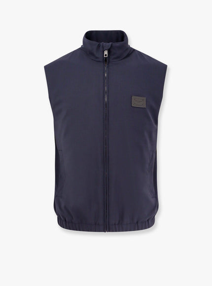 Dolce & Gabbana Wool Blend Sleeveless Jacket Blu