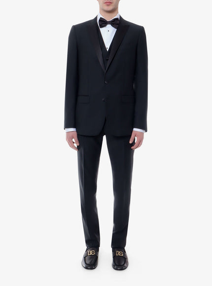 Dolce & Gabbana Virgin Wool Blend Tuxedo With Gilet And Satin Profiles
