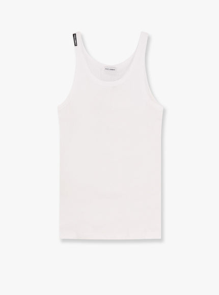Dolce & Gabbana Ribbed Cotton Tank Top Bianco