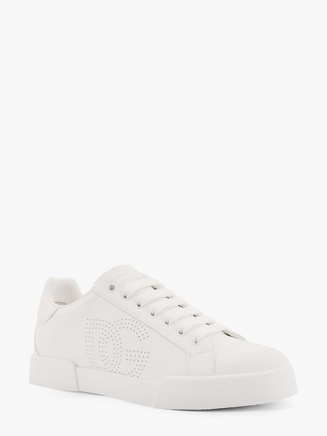 Dolce & Gabbana Portofino Low-Top Leather Sneakers With Lateral Monogram