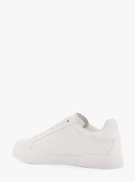 Dolce & Gabbana Portofino Low-Top Leather Sneakers With Lateral Monogram