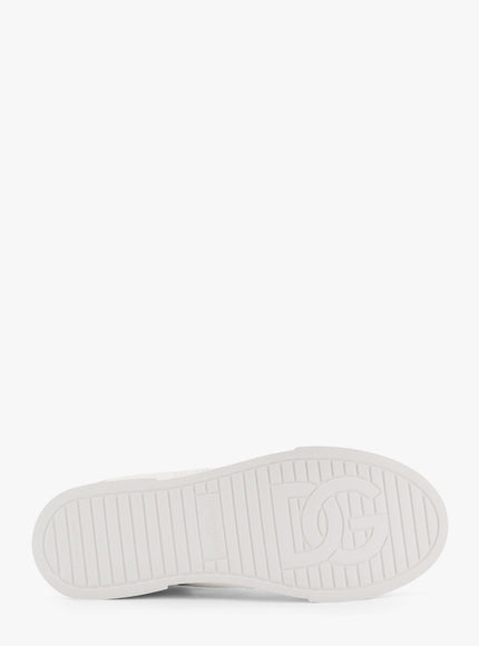 Dolce & Gabbana Portofino Low-Top Leather Sneakers With Lateral Monogram