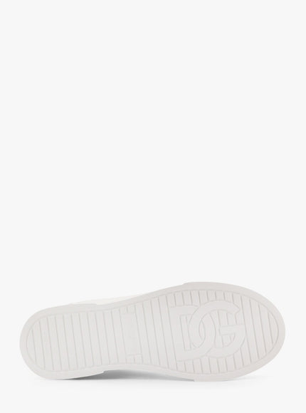 Dolce & Gabbana Portofino Leather Low-Top Sneakers With Lateral Lettering Logo