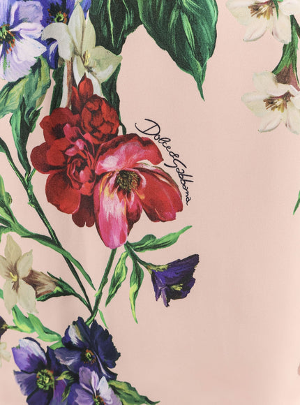 Dolce & Gabbana Satin Dress With Iconic Floral Print