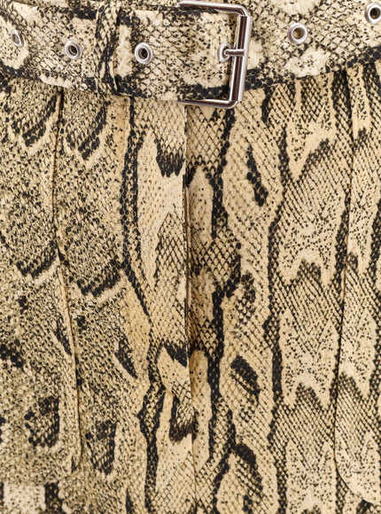 Dries Van Noten Sheraz Viscose And Cotton Skirt With Reptile Print